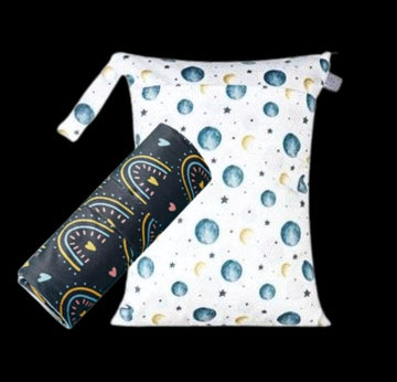 Multi functional double pocket wet bag + baby change mat bundle